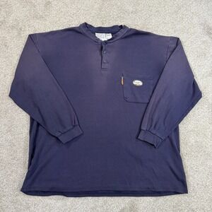 Rasco FR Henley Shirt Mens 3XL Black Flame Resistant Long Sleeve CAT 2 NFPA 2112